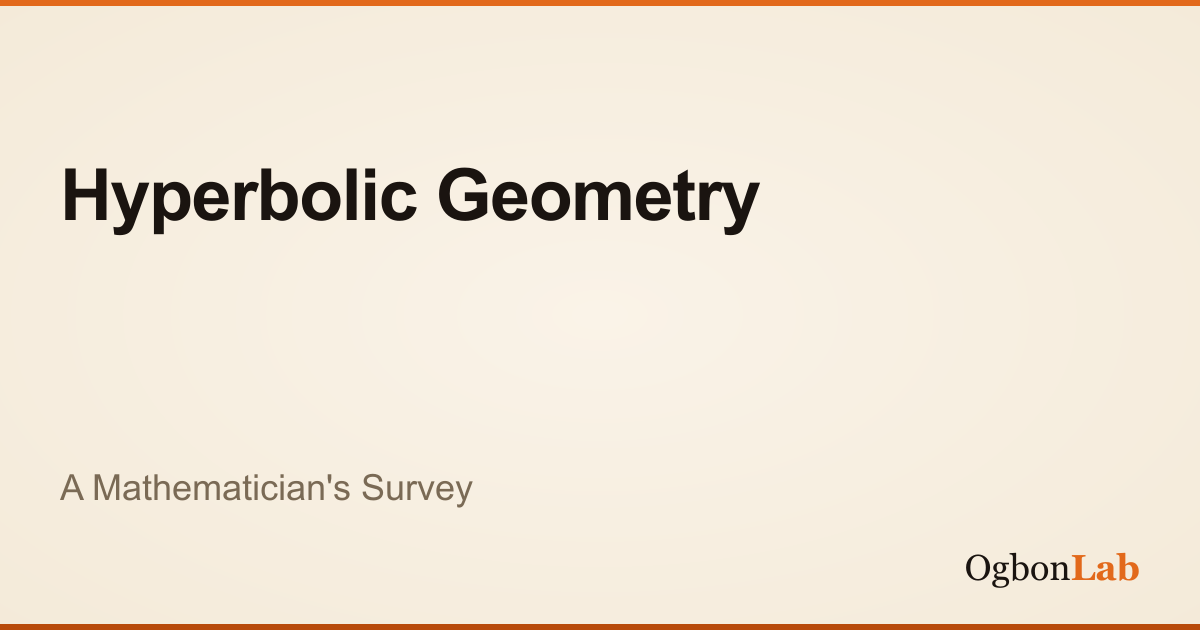 Hyperholic Line Hyperbolic Geometry | Interactive A Mathematician's Survey