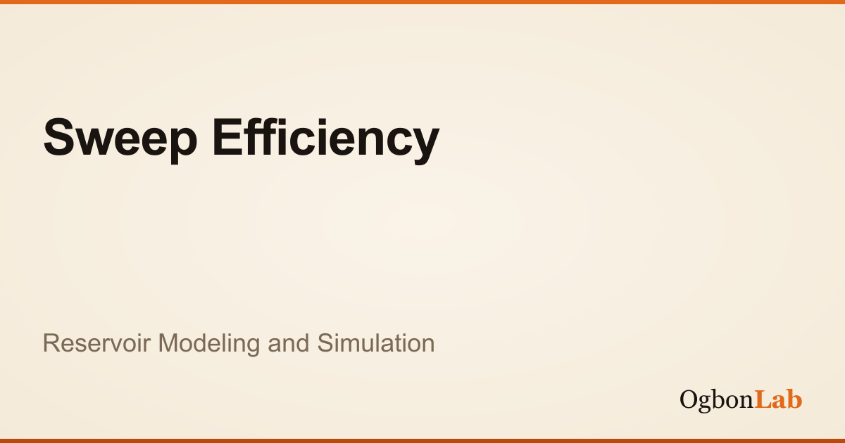 Recovery Factor Sweep Sweep Efficiency | Interactive Reservoir Modeling | OgbonLab